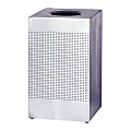 United Receptacle 30% Recycled Hinged Top Receptacle, 29 Gallons, 30" x 18 3/4", Stainless Steel