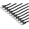 StarTech.com 15 ft. CAT6 Cable - 10 Pack - BlackCAT6 Patch Cable - Snagless RJ45 Connectors - Category 6 Cable - 24 AWG (N6PATCH15BK10PK) - CAT6 cable pack meets all Category 6 patch cable specifications