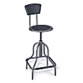 Safco® Diesel Bonded Leather High-Base Stool With Back, Pewter