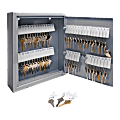 Sparco 60-Key Locking Hook-Style All-Steel Key Cabinet, 12" x 10" x 3", Gray 1 thumbnail image