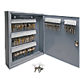 Sparco 80-Key Locking Hook-Style All-Steel Key Cabinet, 17 1/8" x 14" x 3", Gray 1 thumbnail image