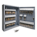 Sparco 110-Key Locking Hook-Style All-Steel Key Cabinet, 17 1/8" x 14" x 3", Gray