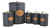 MegaChef 5-Piece Canister Set, Gray