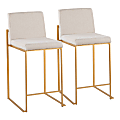 LumiSource Fuji Contemporary Counter Stools, Gold/Beige, Set Of 2 Stools 1 thumbnail image