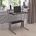 Flash Furniture 28"W Computer Desk With Storage Shelves, Rustic Walnut 1 thumbnail image