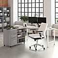 Bush Business Furniture Hustle 72"W Computer Desk and Storage Cabinet with Drawers and Shelves, Platinum Gray, Standard Delivery Service 1 thumbnail image