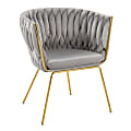 LumiSource Renee Contemporary Accent Chairs, Silver/Gold