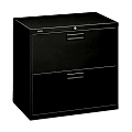 HON® 500 30"W Lateral 2-Drawer File Cabinet, Metal, Black