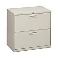 HON® 500 30"W Lateral 2-Drawer File Cabinet, Metal, Light Gray