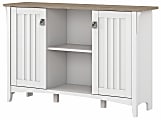 Bush Furniture Salinas Accent Storage Cabinet With Doors, Shiplap Gray/Pure White, Standard Delivery 1 thumbnail image