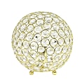 Lalia Home Elipse Glamorous Crystal Orb Table Lamp, 8"H, Gold