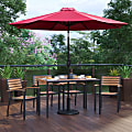 Flash Furniture Lark 7-Piece Outdoor Patio Dining Table Set, 29-1/2"H x 30"W x 48"D, Red