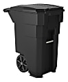 Suncast Commercial Wheeled Square HDPE Trash Can, 50 Gallons, 38-1/2"H x 23-5/16"W x 30"D, Gray 1 thumbnail image