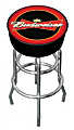 Budweiser® Bowtie Padded Swivel Bar Stool, Red/Chrome 1 thumbnail image