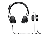 Logitech Zone Headset - Stereo - USB Type C - Wired - 32 Ohm - 20 Hz to 16 kHz - Over-the-head - Binaural - 981000871 1 thumbnail image