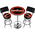 Trademark Global Ultimate Game Room Budweiser Pub Table With 2 Bar Stools, Red/Chrome