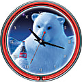 Trademark Global Coca-Cola Neon Clock, 14" Diameter, Polar Bear With Coke Bottle