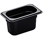 Cambro Camwear GN 1/9 Size 4" Food Pans, 4”H x 4-1/4”W x 7”D, Black, Set Of 6 Pans 1 thumbnail image