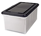 Office Depot® Brand Stackable File Tote Box, Letter Size, 10-7/10"H x 22-4/5"D x 13-7/10"W, Clear/Black