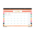 Blue Sky™ Monthly Academic Desk Pad Calendar, 17" x 11", Brit + Co, Rainbow Stripes, July 2022 to June 2023, 136448