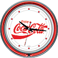 Trademark Global Coca-Cola Neon Clock, 14" Diameter, Enjoy Coke, 2 Neon Rings