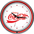 Trademark Global Coca-Cola Neon Clock, 14" Diameter, Enjoy Coke, 2 Neon Rings 1 thumbnail image