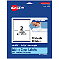 Avery® Permanent Labels With Sure Feed®, 94255-CMF10, Rectangle, 4-3/4" x 7-3/4", Matte Clear, Pack Of 20 1 thumbnail image