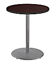 National Public Seating Round Café Table, 42"H x 36"W x 36"D, Mahogany/Gray