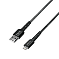 Lifeworks Nylon Braided Lightning-To-USB-A Cable, 6', Black