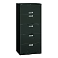 HON® 600 30"W Lateral 5-Drawer Standard File Cabinet With Lock, Metal, Charcoal