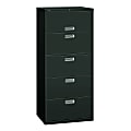 HON® 600 30"W x 19-1/4"D Lateral 5-Drawer File Cabinet With Lock, Charcoal