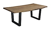 Coast to Coast Knox Acacia Wood Live Edge Dining Table, 30”H x 79"W x 38"D, Sequoia Light Brown Acacia