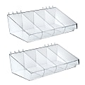 Azar Displays Divider Trays With Removable Dividers, 4”H x 13”W x 6”D, Clear, Set Of 2 Trays 1 thumbnail image