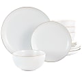 Gibson Home Rockaway 12-Piece Stoneware Dinnerware Set, White 1 thumbnail image