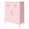 Ameriwood™ Home Cache 2-Door Metal Locker Storage Cabinet, 40”H x 31-1/2”W x 15-3/4”D, Pink 1 thumbnail image
