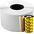 Wasp WPL205 & WPL305 Barcode Label - 3 1/2" x 1" Length - Rectangle - Direct Thermal - 2300 / Roll - 12 / Pack 1 thumbnail image