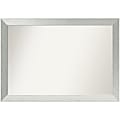Amanti Art Non-Beveled Rectangle Framed Bathroom Wall Mirror, 28” x 40”, Brushed Sterling Silver 1 thumbnail image