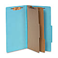 ACCO® Durable Pressboard Classification Folders, Legal Size, 3" Expansion, 2 Partitions, 60% Recycled, Steel Blue, Box Of 10