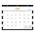 2024-2025 Day Designer Rugby Stripe Academic Monthly Tablet Calendar, 11" x 8-3/4", Black, July to June