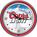 Trademark Global Coors Light Neon Clock, 14" Diameter, Red