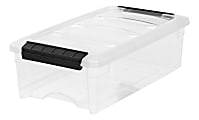 IRIS® Stack & Pull Storage Containers With Built-In Handles, 5 Quarts, 4 1/2" x 8" x 14 1/8", Clear, Case Of 10 1 thumbnail image