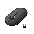 Logitech Pebble M350 Wireless Mouse with Bluetooth or 2.4 GHz Receiver, Silent, Slim Computer Mouse with Quiet Click, Graphite