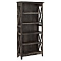 Bush Business Furniture Key West 66"H 5-Shelf Bookcase, Dark Gray Hickory, Standard Delivery 1 thumbnail image