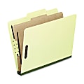 Oxford® Pressboard Classification Folders, Letter Size, 2" Expansion, 1 Divider, Gray/Green, Box Of 10
