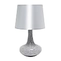 Simple Designs Mosaic Tiled Glass Genie Table Lamp, 14-1/4"H, Gray Shade