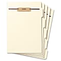 Smead® Hinge Covered Fastener File Folder Dividers, Letter Size, Manila, Pack Of 50