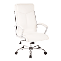 Office Star™ Work Smart™ Patterson Bonded Leather High-Back Chair, White