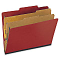 Oxford® Pressboard Classification Folders, Letter Size, 2" Expansion, 65% Recycled, Scarlet, Box Of 10 1 thumbnail image
