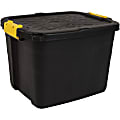 CEP 42-liter Stackable Heavy-Duty Storage Box, 19.7" x 15.8" x 13.8", Black/Yellow