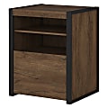 Bush Business Furniture Latitude 21"D Vertical 1-Drawer Printer Stand File Cabinet, Rustic Brown Embossed, Standard Delivery